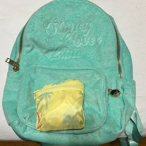 STONEY CLOVER LANE X TARGET TERRY CLOTH BACKPACK AND FOLD DOWN ZIPPERED PALM BAG